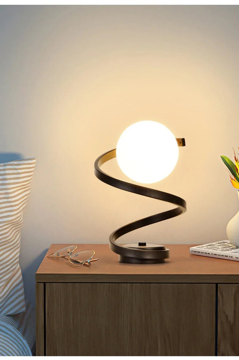 Lampe de chevet vintage en verre strié
