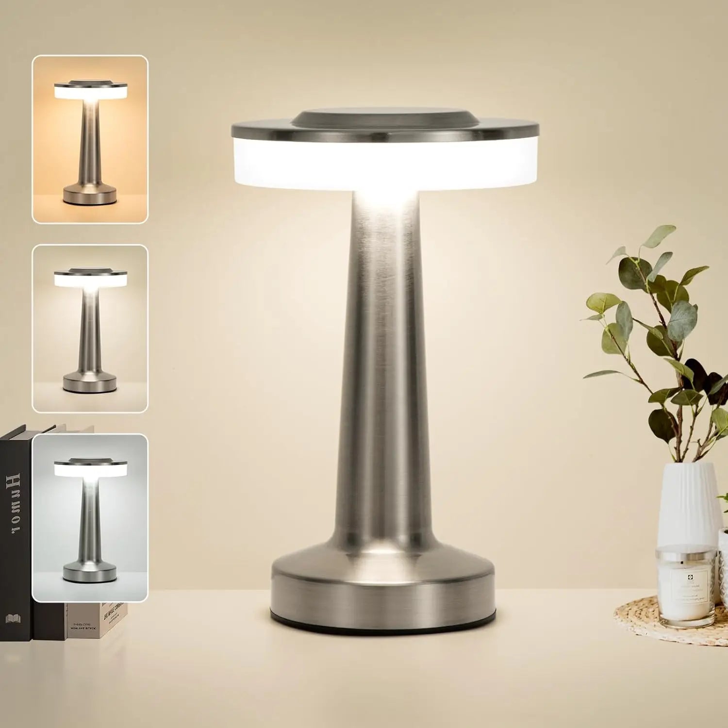 Petite Lampe de Chevet LED Métal Brossé