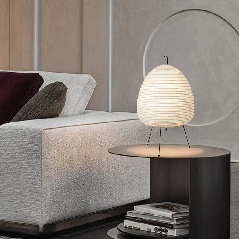 Lampe de chevet design japonais en papier de riz