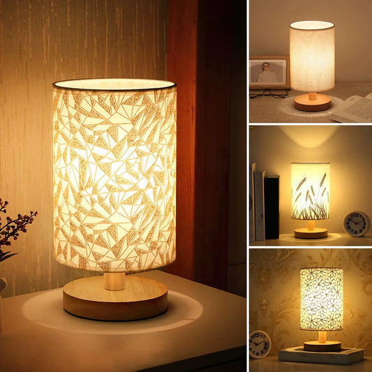 Lampe de chevet bohème en lin