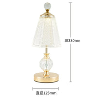 Lampe de chevet Cristal et pied Dorée