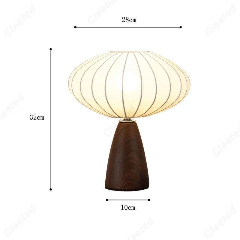 Lampe de chevet en bois et tissu