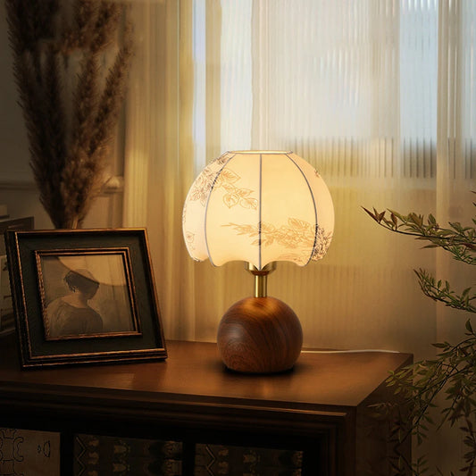 Lampe de chevet ancienne en bois