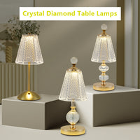 Lampe de chevet Cristal et pied Dorée