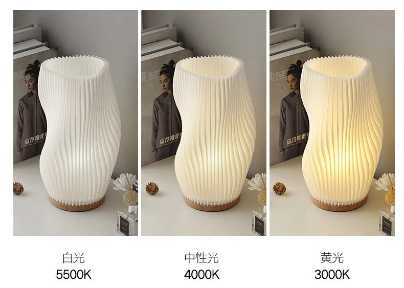 Lampe de chevet Ondulé Blanc