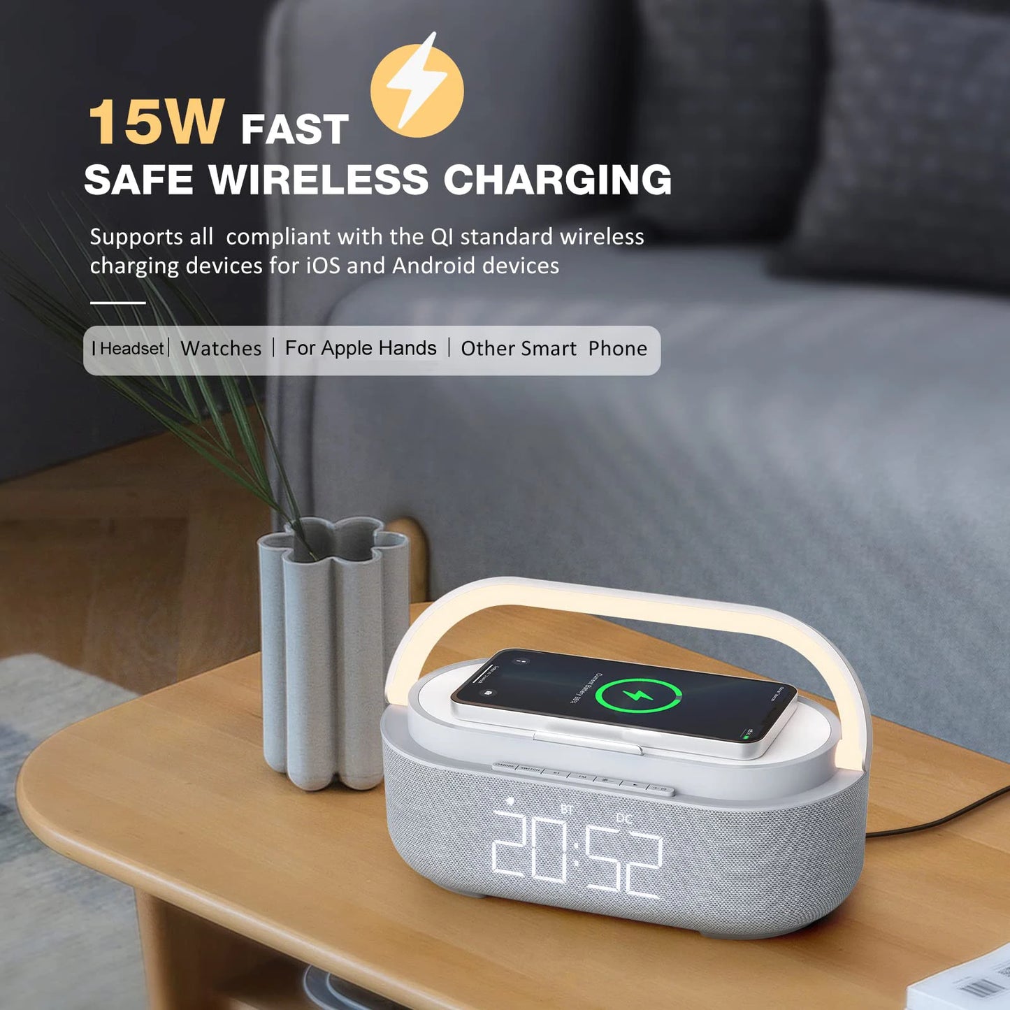 Lampe de chevet reveil Bluetooth