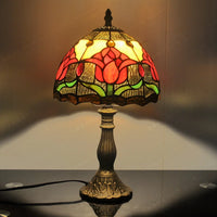 Lampe de chevet Tiffany tulipe en vitrail