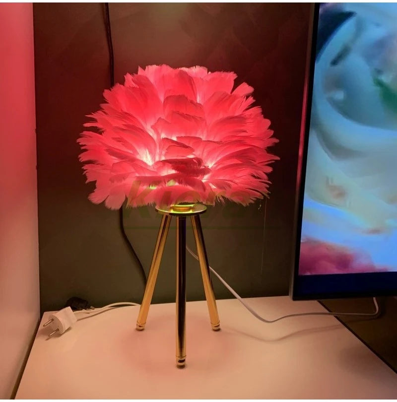 Lampe de chevet originale à Plume