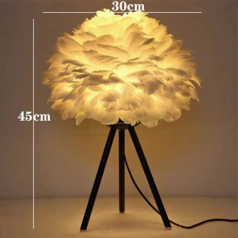 Lampe de chevet originale à Plume
