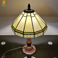 Lampe de chevet Tiffany en vitrail géométrique