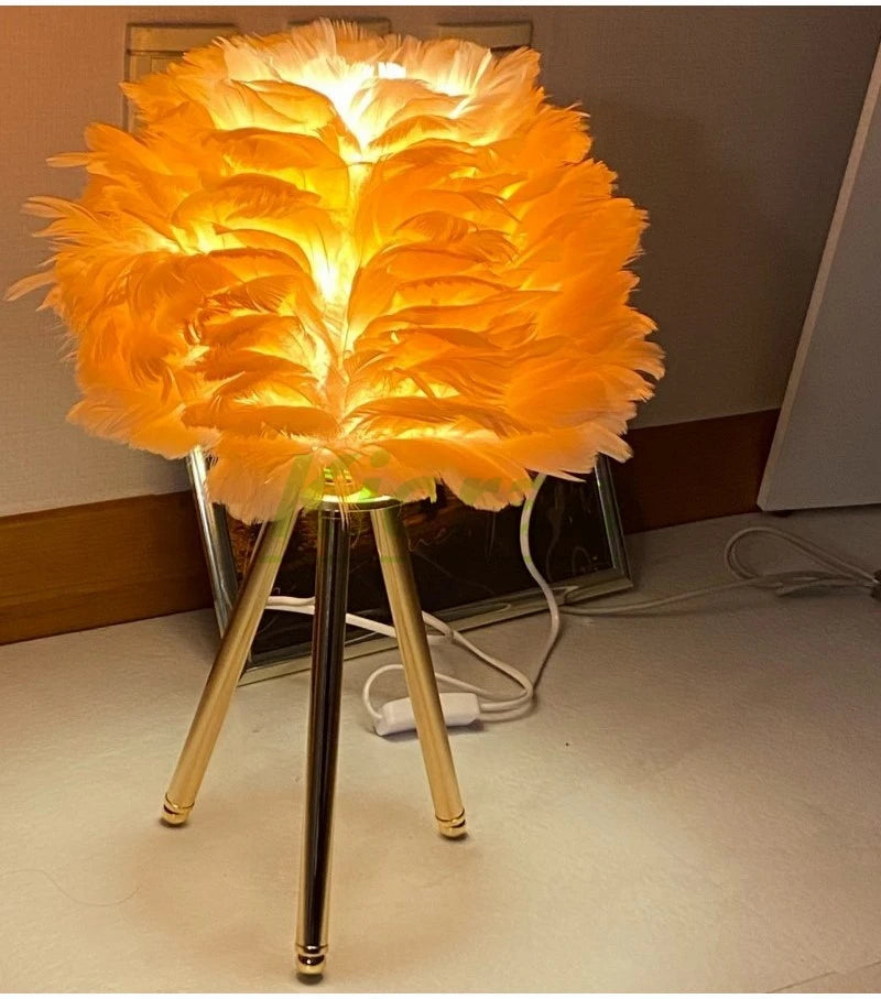 Lampe de chevet originale à Plume