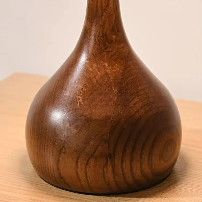 Lampe de chevet vintage en bois et verre