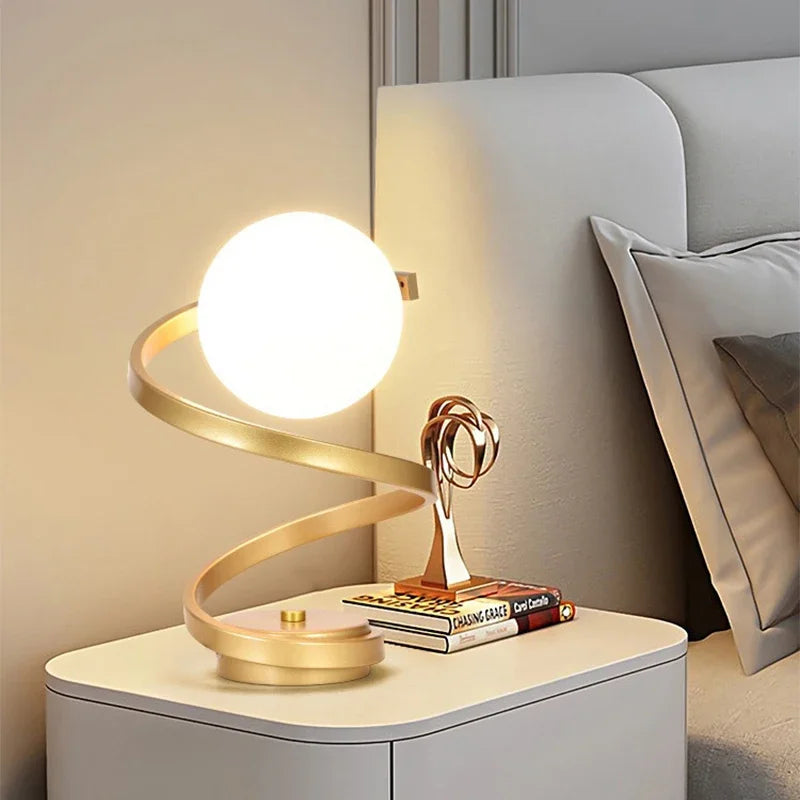 Lampe de chevet vintage en verre strié