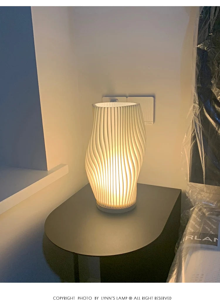 Lampe de chevet Ondulé Blanc