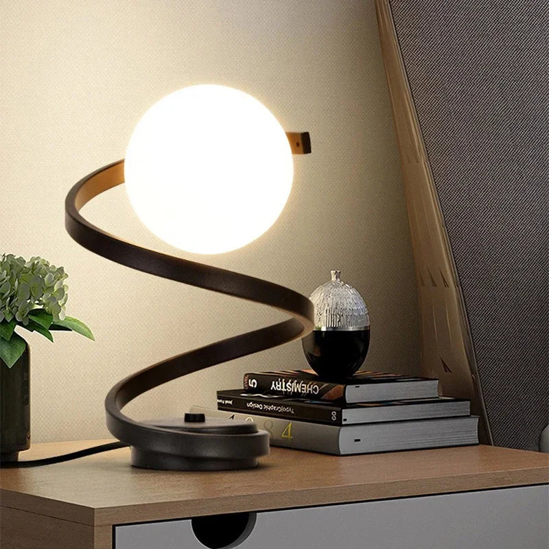 Lampe de chevet vintage en verre strié