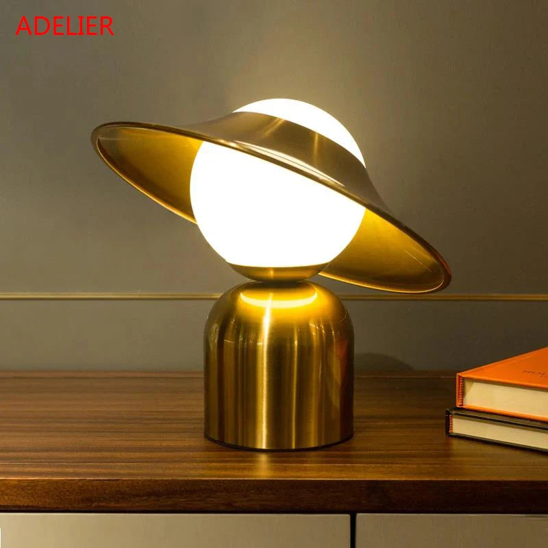 Lampe de chevet Métal Design Nordique Doré