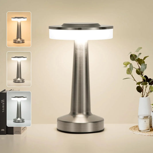 Petite Lampe de Chevet LED Métal Brossé