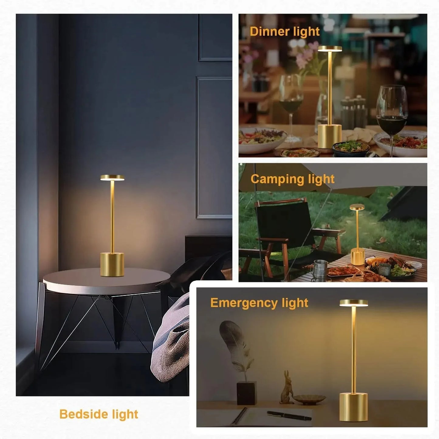 Lampe de Chevet Sans Fil Rechargeable