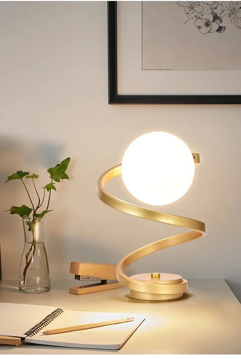 Lampe de chevet vintage en verre strié