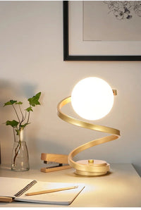 Lampe de chevet vintage en verre strié