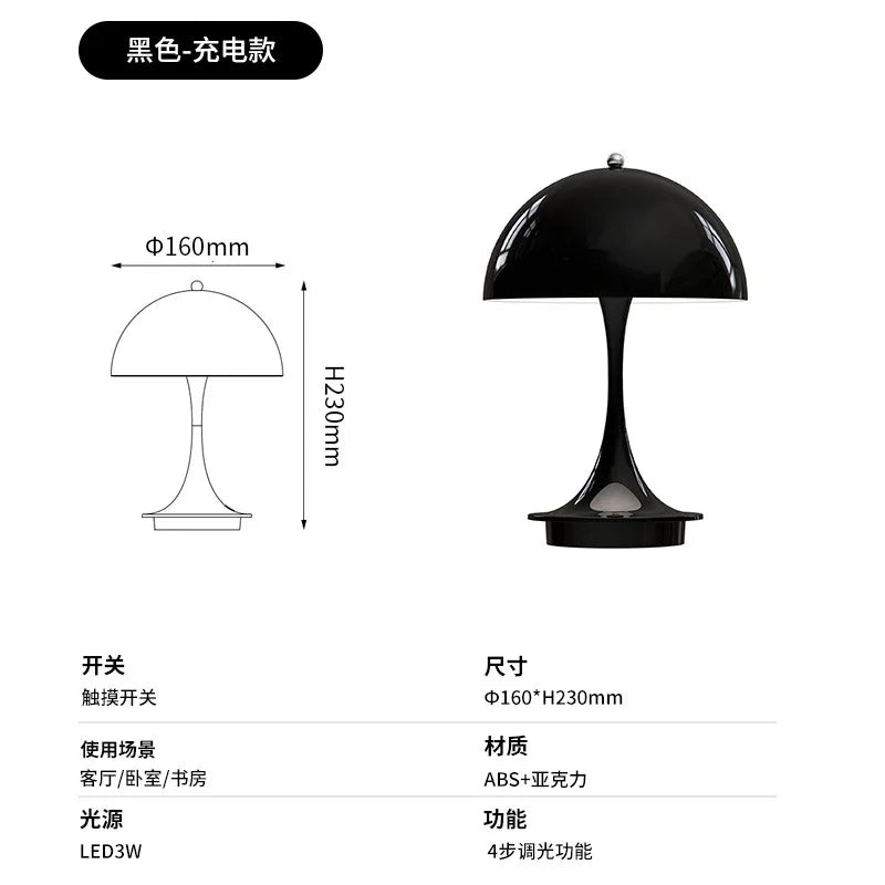 Lampe de chevet Panthella design danois