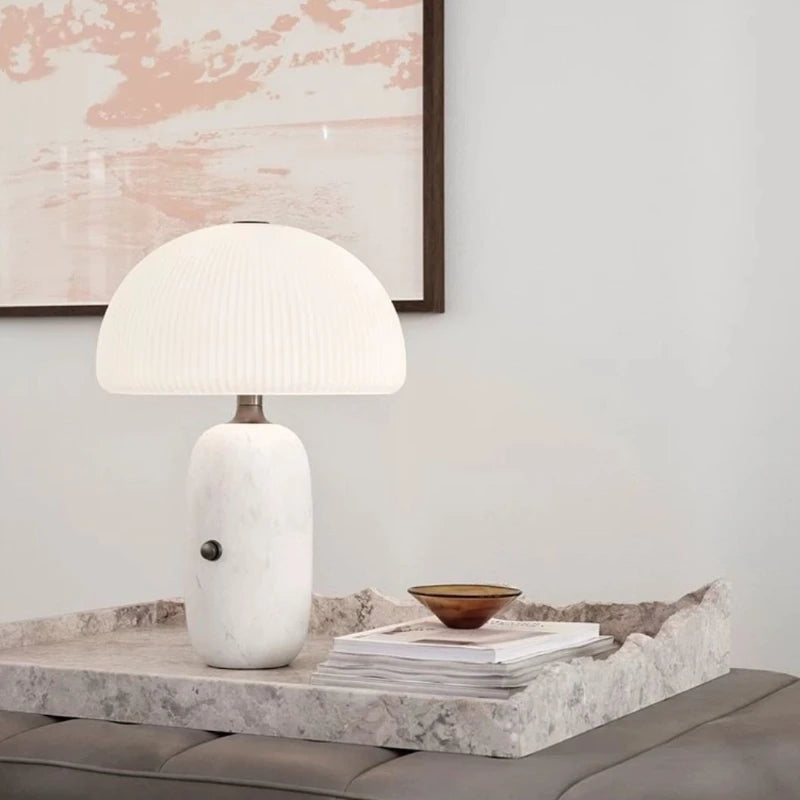 Lampe de chevet en Marbre Blanc