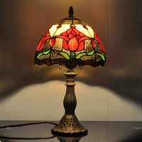 Lampe de chevet Tiffany tulipe en vitrail
