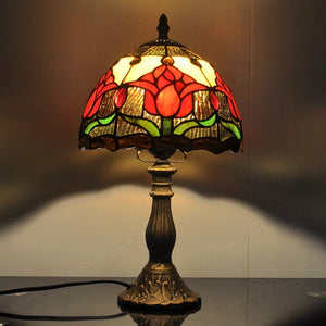 Lampe de chevet Tiffany tulipe en vitrail