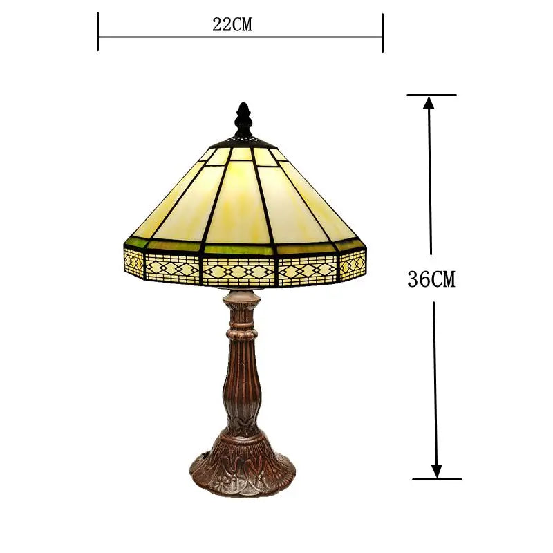 Lampe de chevet Tiffany en vitrail géométrique