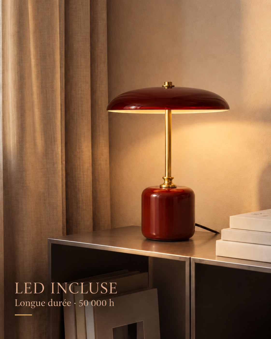 Lampe Carmin LED incluse à longue durée