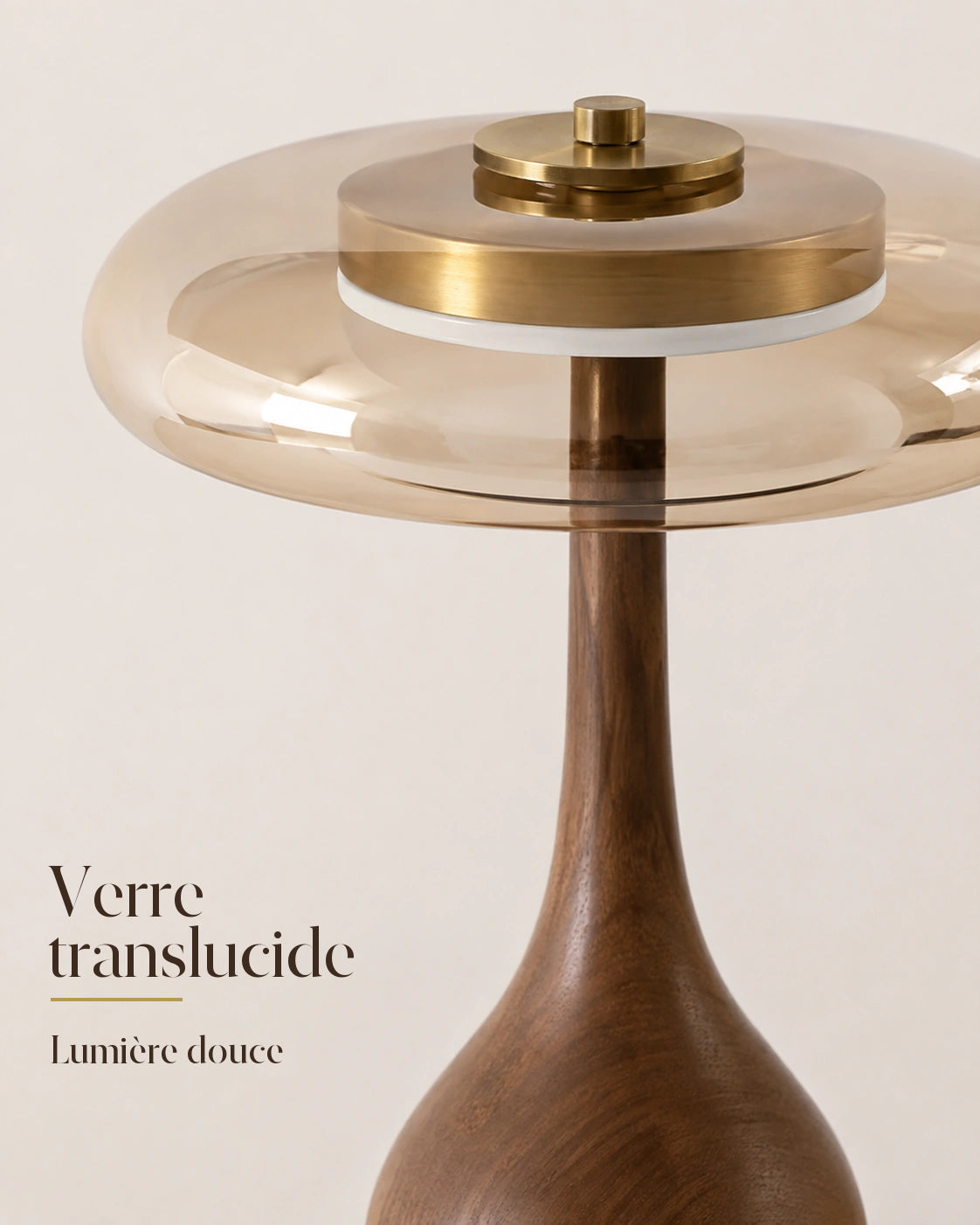 Abat-jour en verre translucide de la lampe de chevet Kalmar