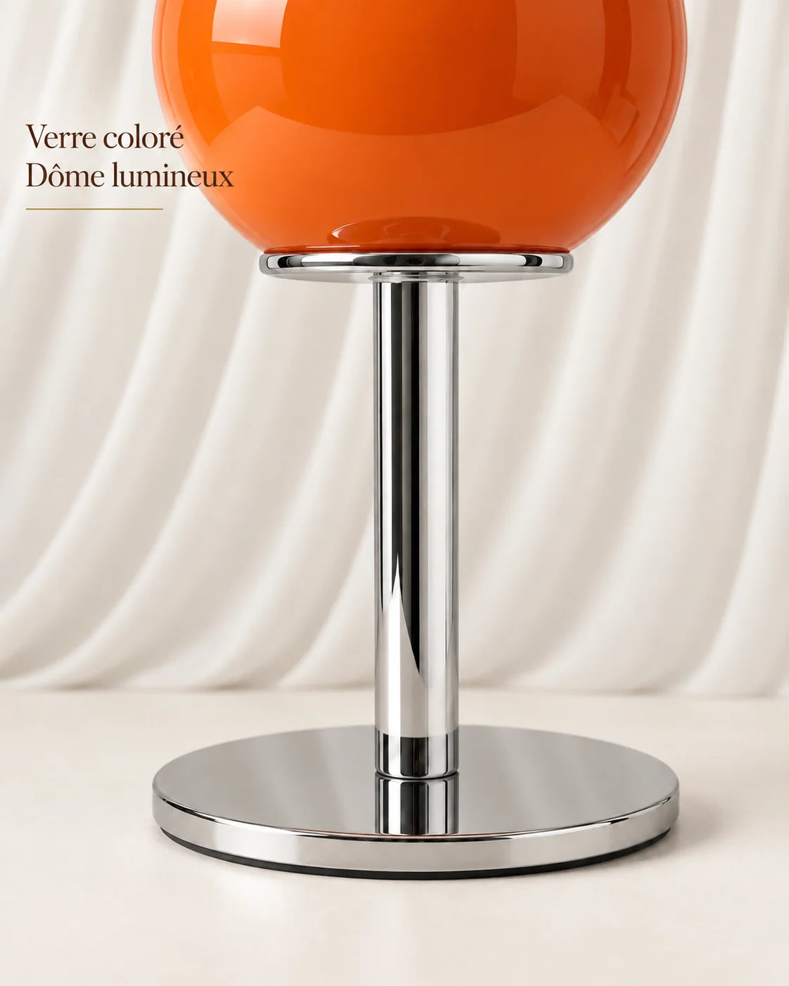 Lampe Mandarina en verre coloré avec dôme lumineux