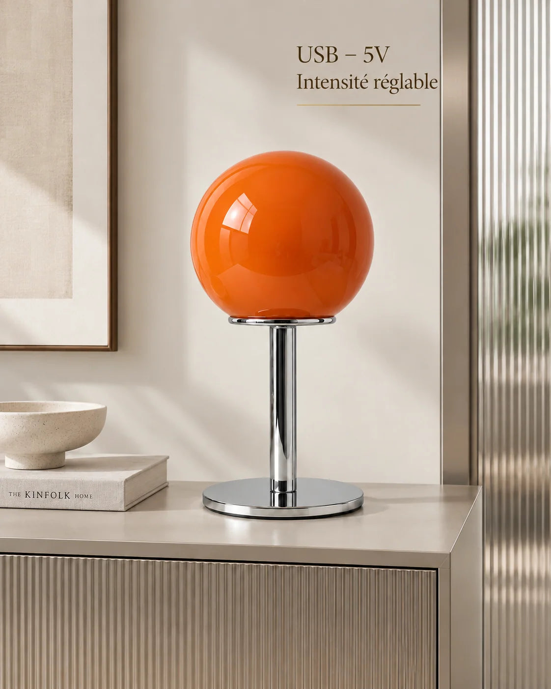 Lampe Mandarina alimentée en USB 5V avec intensité réglable
