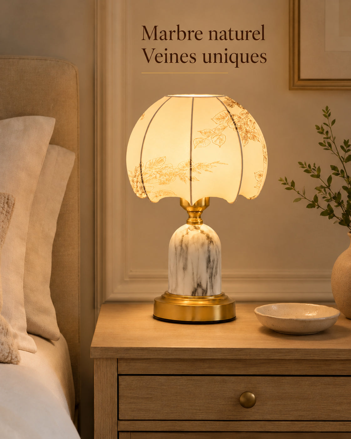 Lampe Marmora en marbre naturel aux veines uniques