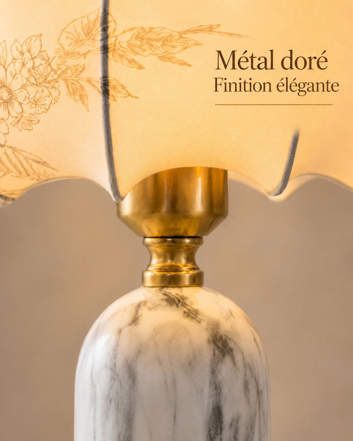 Lampe Marmora avec finitions en métal doré