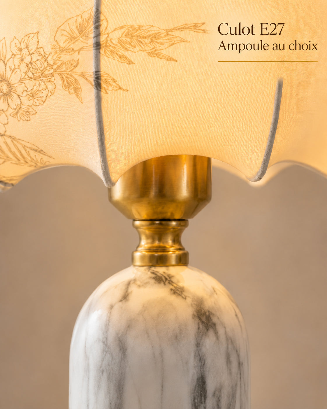 Lampe Marmora avec culot E27 pour ampoule au choix