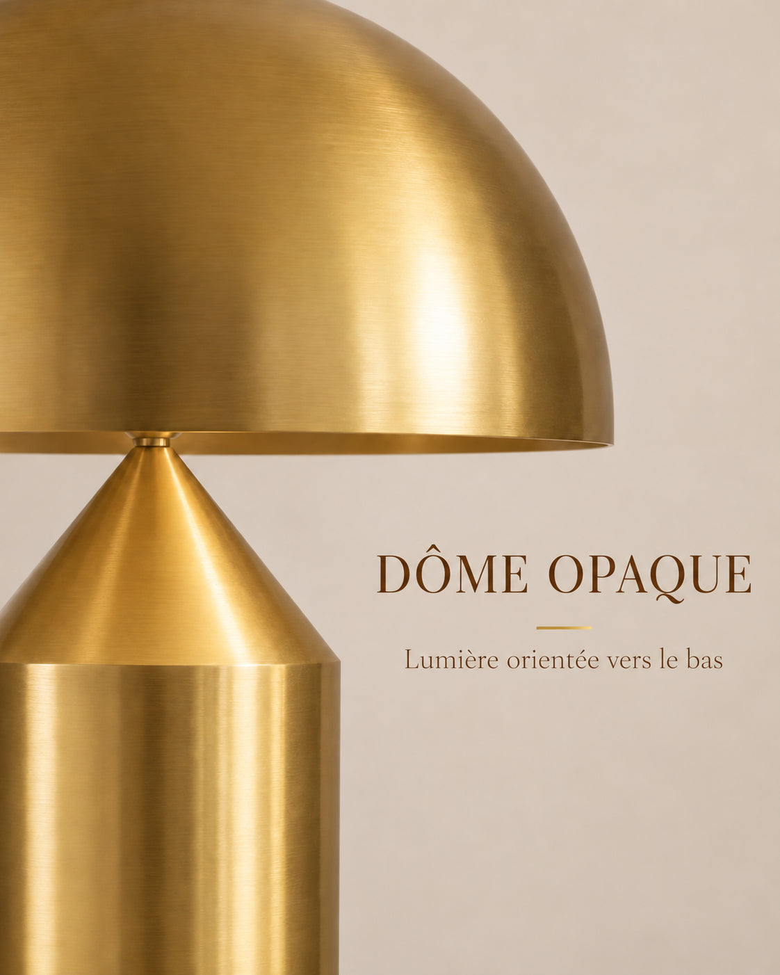 Lampe Naxos avec dôme opaque et lumière orientée vers le bas