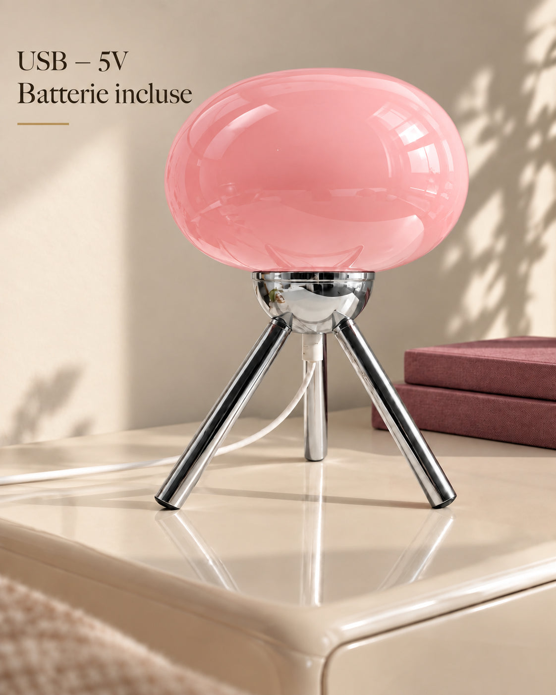 Lampe Petalo alimentée en USB 5V avec batterie incluse