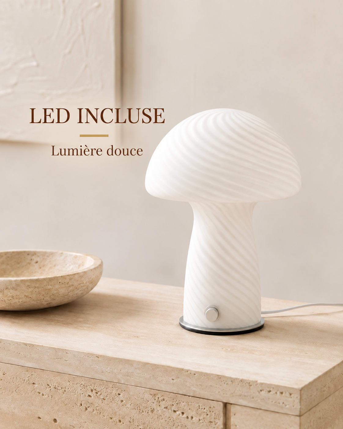 Lampe Rosette blanche — LED incluse