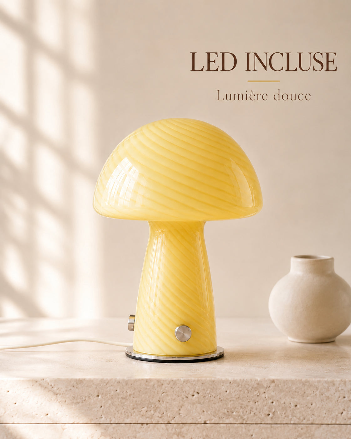 Lampe Rosette jaune — LED incluse