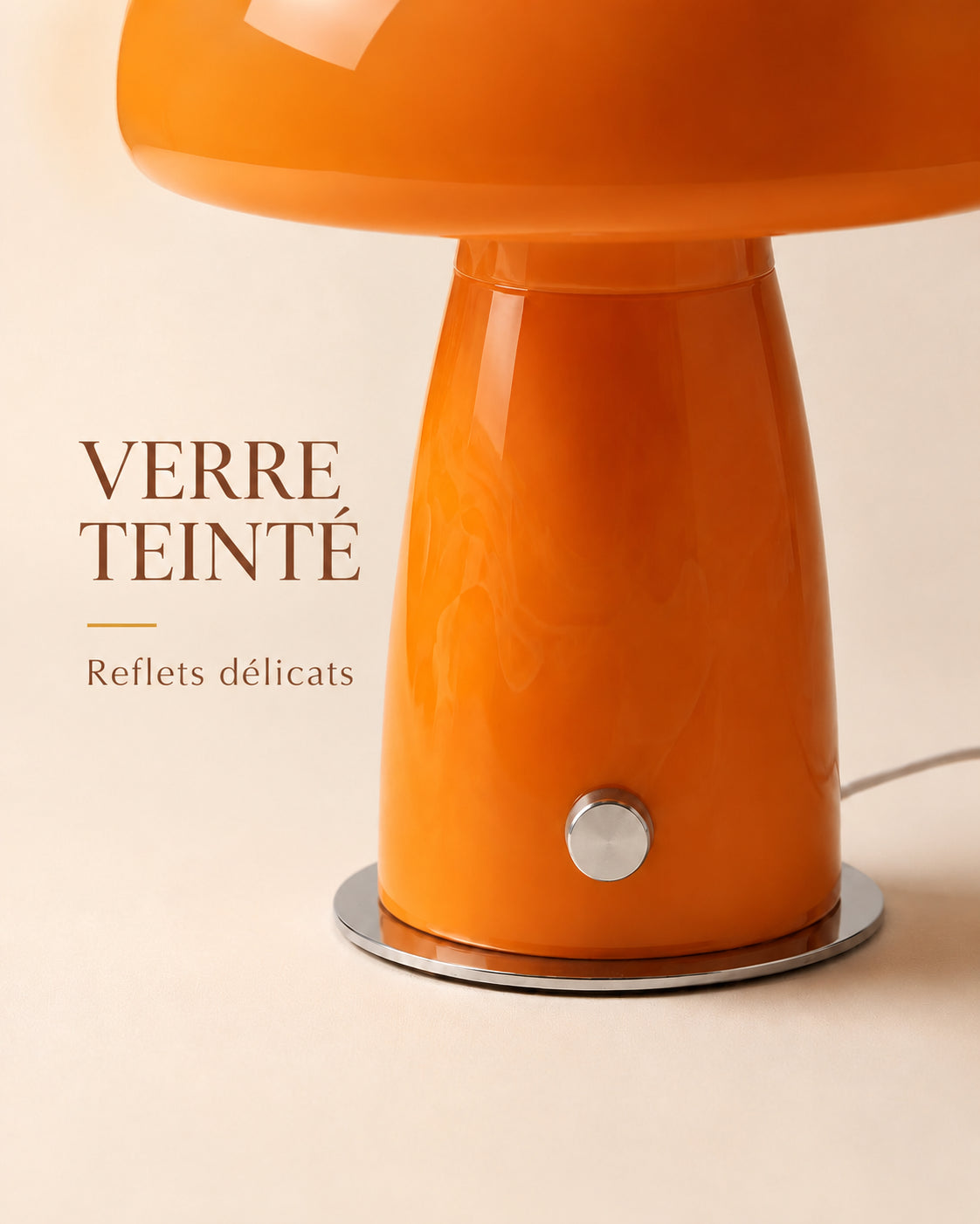 Lampe Rosette orange — matière et finition