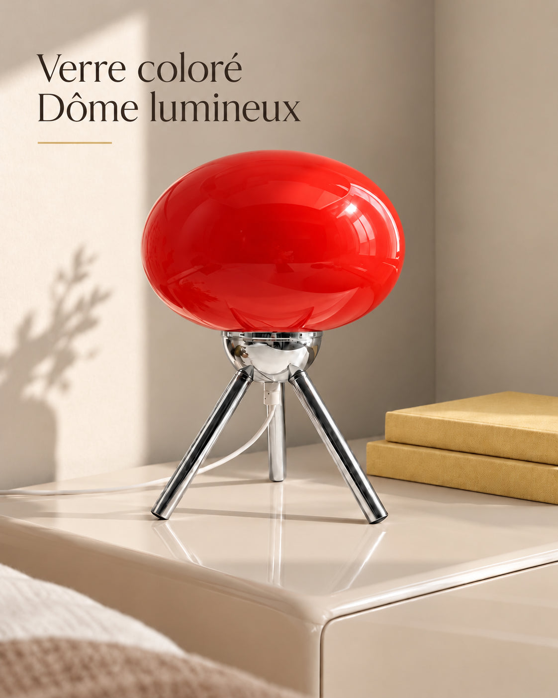 Lampe Scarlatta en verre coloré avec dôme lumineux