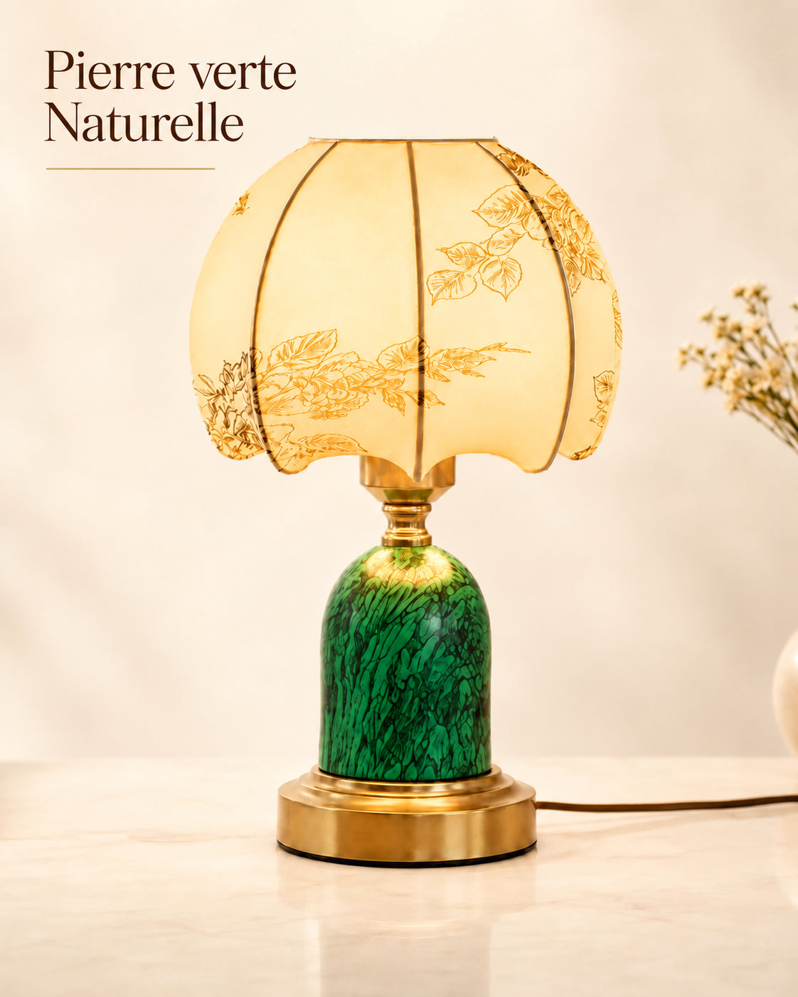 Lampe Smeraldina en pierre verte naturelle