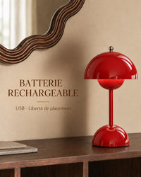 Lampe Spora rouge bordeaux avec batterie rechargeable USB