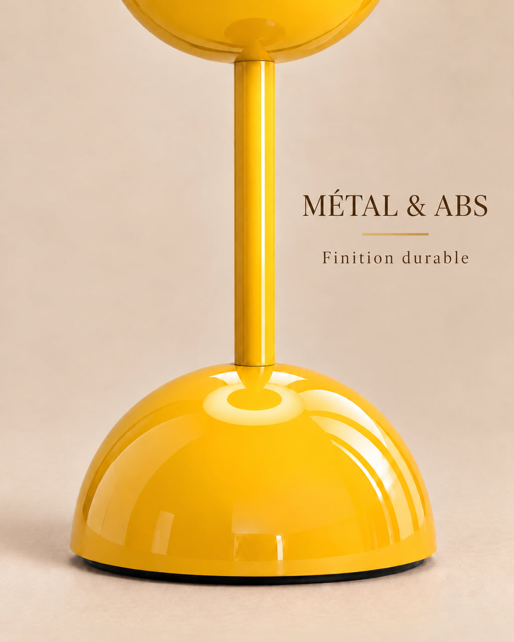 Lampe Spora jaune — matière et finition