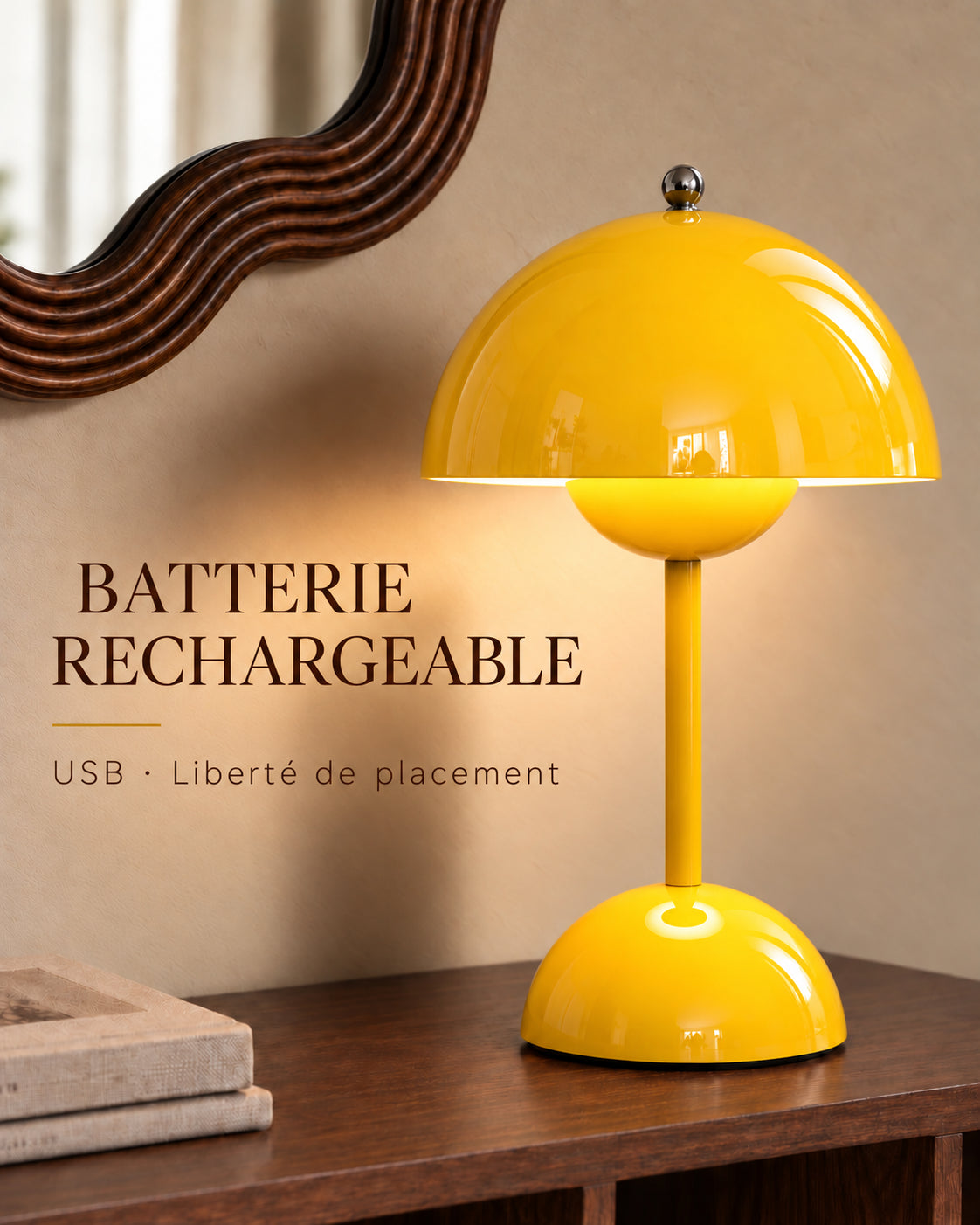 Lampe Spora jaune — intensité ou batterie