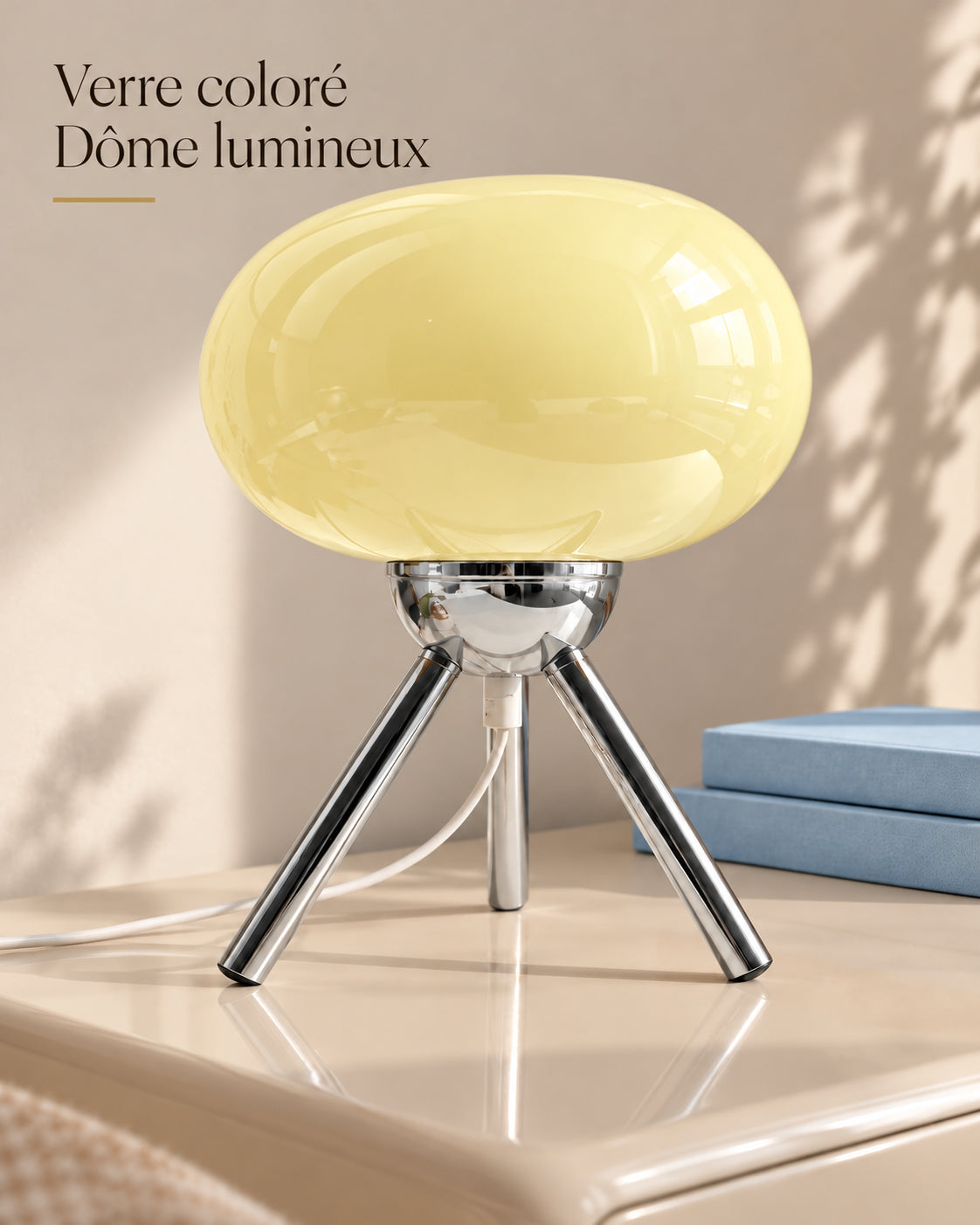 Lampe Vaniglia en verre coloré avec dôme lumineux