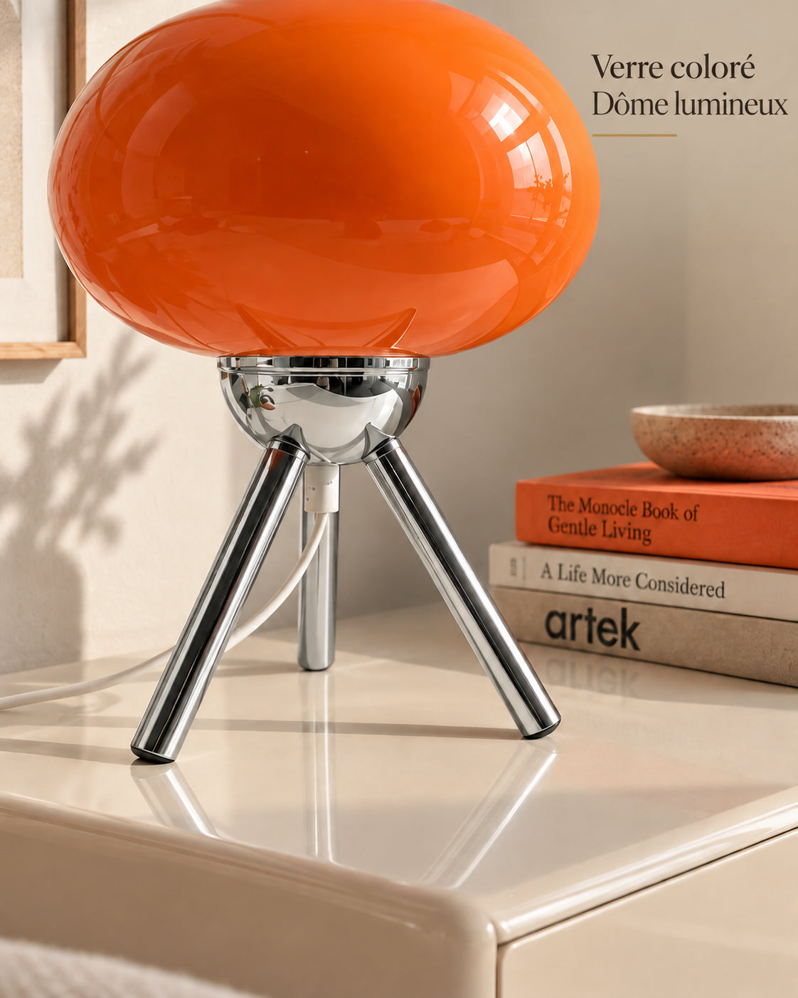 Lampe Zafferano en verre coloré avec dôme lumineux